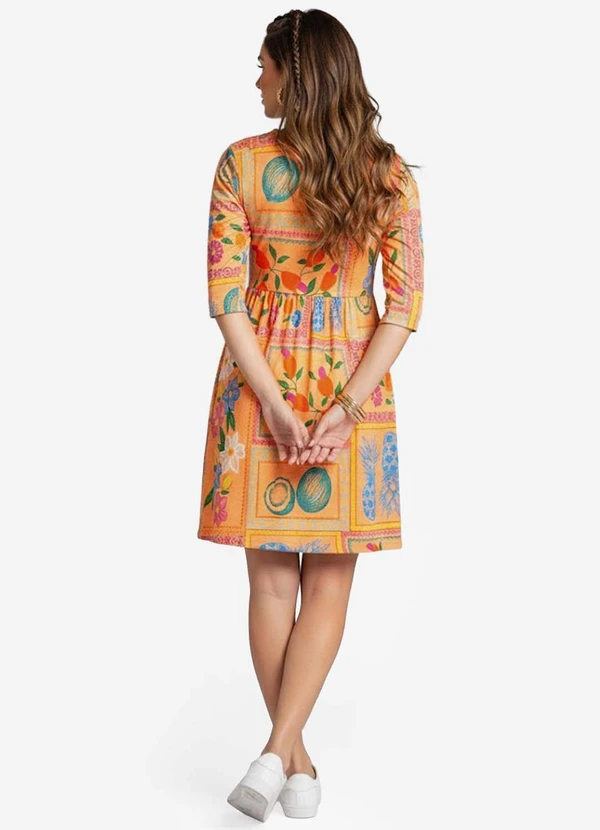 Infinita Cor - Vestido Feminino em Molecotton Laranja 2