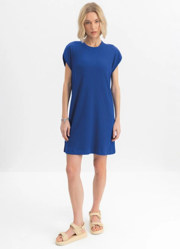 Essendi - Vestido Feminino em Ribana Azul