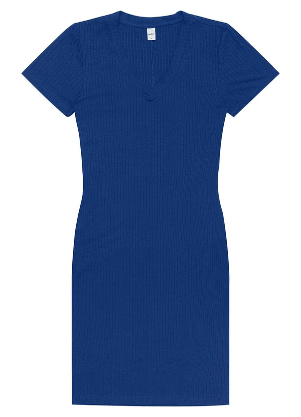 Rovitex - Vestido Feminino em Ribana Canelada Azul 4