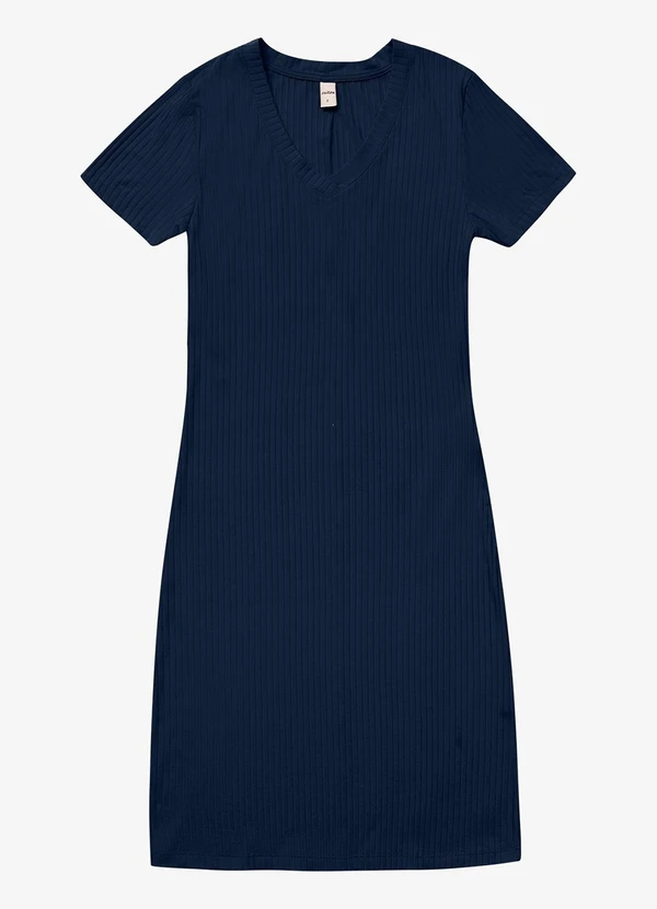 Rovitex - Vestido Feminino em Ribana Canelada Azul 4