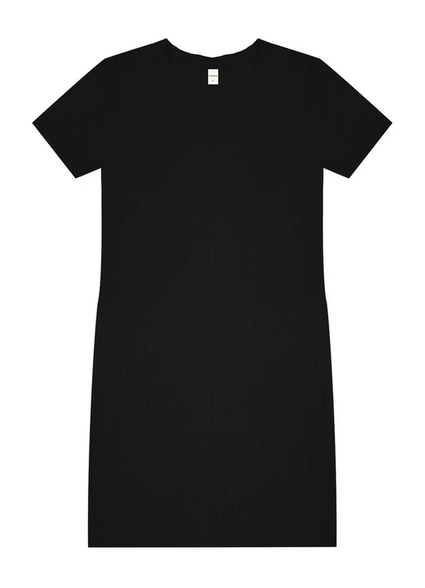 Rovitex - Vestido Feminino em Ribana Canelada Preto 4