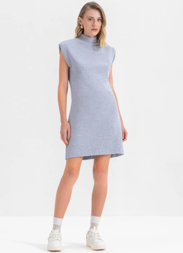 Essendi - Vestido Feminino em Ribana  Cinza 2