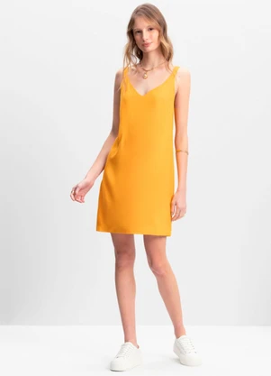 Essendi - Vestido Feminino em Tecido Creponado Amarelo - ESSENDI