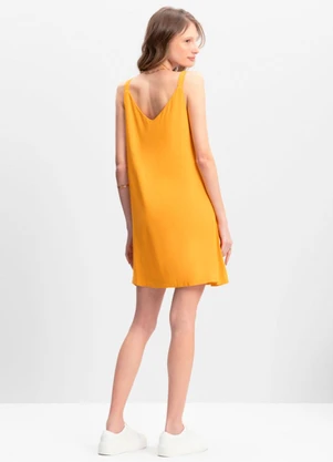 Essendi - Vestido Feminino em Tecido Creponado Amarelo - ESSENDI