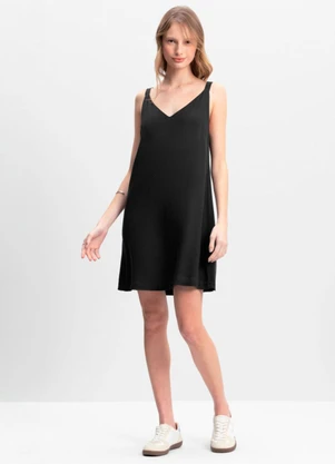 Essendi - Vestido Feminino em Tecido Creponado Preto - ESSENDI