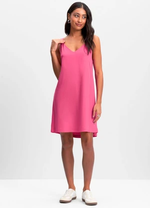 Essendi - Vestido Feminino em Tecido Creponado Rosa - ESSENDI