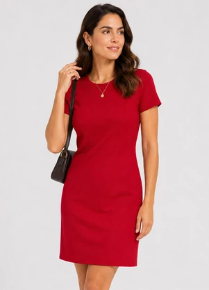 Infinita Cor - Vestido Feminino em Tecido Henera Vermelho - INFINITA COR