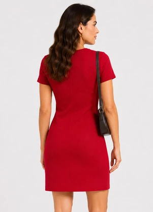 Infinita Cor - Vestido Feminino em Tecido Henera Vermelho - INFINITA COR