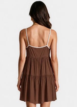 Dianna - Vestido Feminino em Tecido Marrom - DIANNA