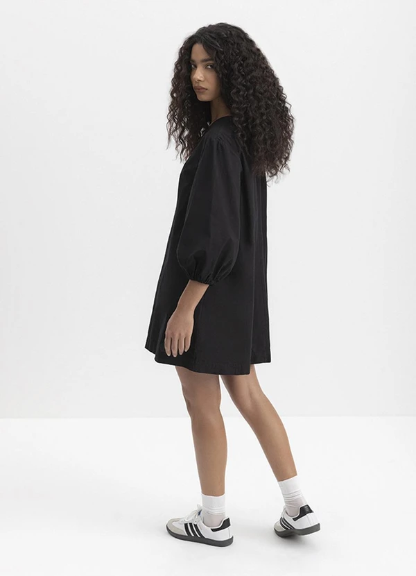 Essendi - Vestido Feminino em Tricoline Madhi Preto 4