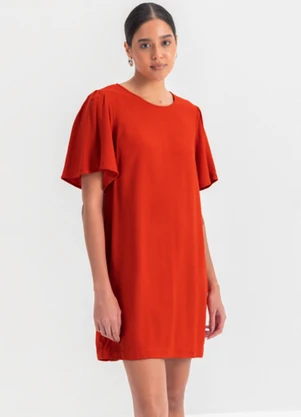 Essendi - Vestido Feminino em Viscose  Laranja - ESSENDI