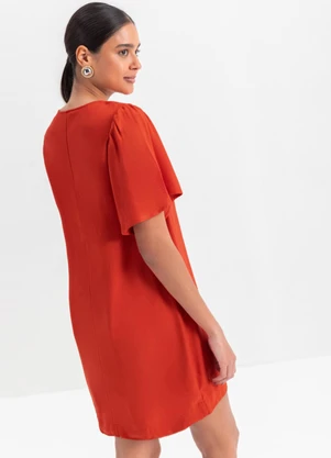 Essendi - Vestido Feminino em Viscose  Laranja - ESSENDI