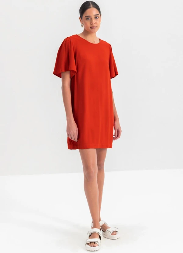 Essendi Vestido Feminino em Viscose Laranja