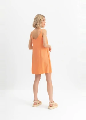 Essendi - Vestido Feminino em Viscose Laranja - ESSENDI