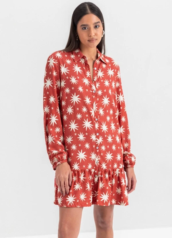 Essendi - Vestido Feminino em Viscose  Vermelho