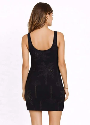 Infinita Cor - Vestido Feminino em Viscotorcion Preto - INFINITA COR