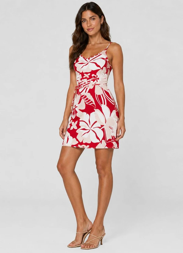 Infinita Cor - Vestido Feminino em Viscotorcion Vermelho