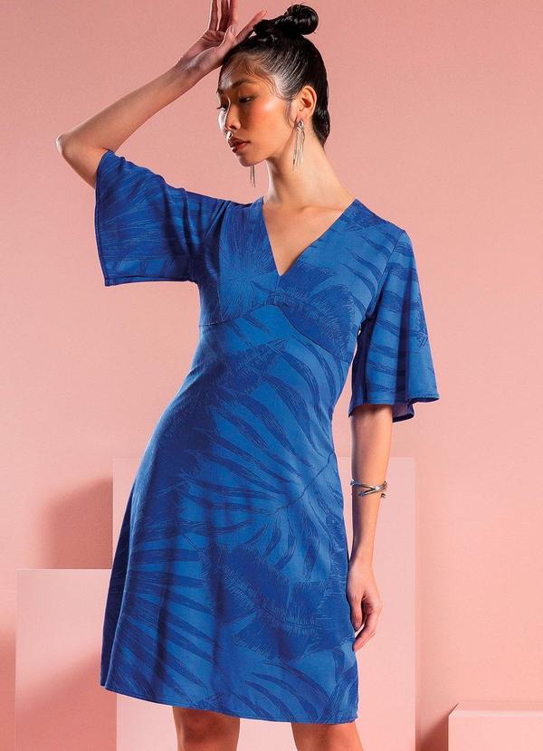 Gris - Vestido Feminino Estampa Rotativa Azul