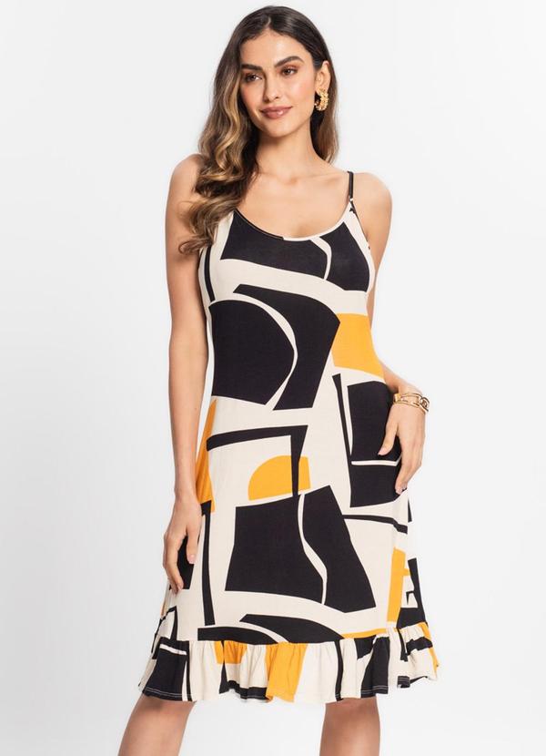 Select - Vestido Feminino Estampado Amarelo