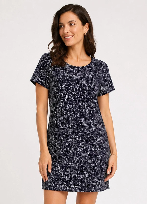 Select - Vestido Feminino Estampado Azul