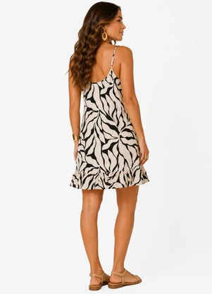 Select - Vestido Feminino Estampado Bege - SELECT