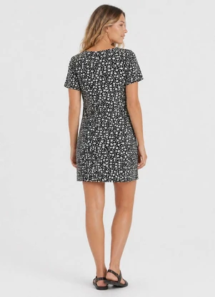 Select - Vestido Feminino Estampado Gola Redonda Preto - SELECT