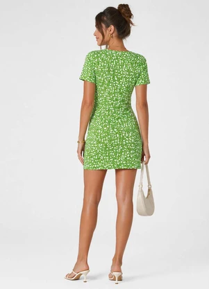 Select - Vestido Feminino Estampado Gola Redonda Verde - SELECT