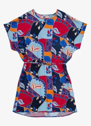 Infinita Cor - Vestido Feminino Estampado Azul - INFINITA COR