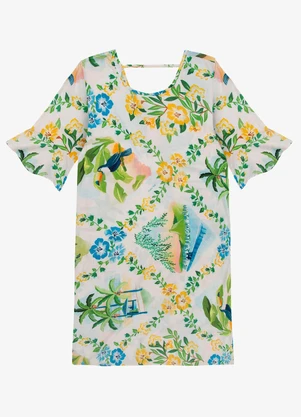 Vestido Feminino Estampado Infinita Cor (Bege) - INFINITA COR