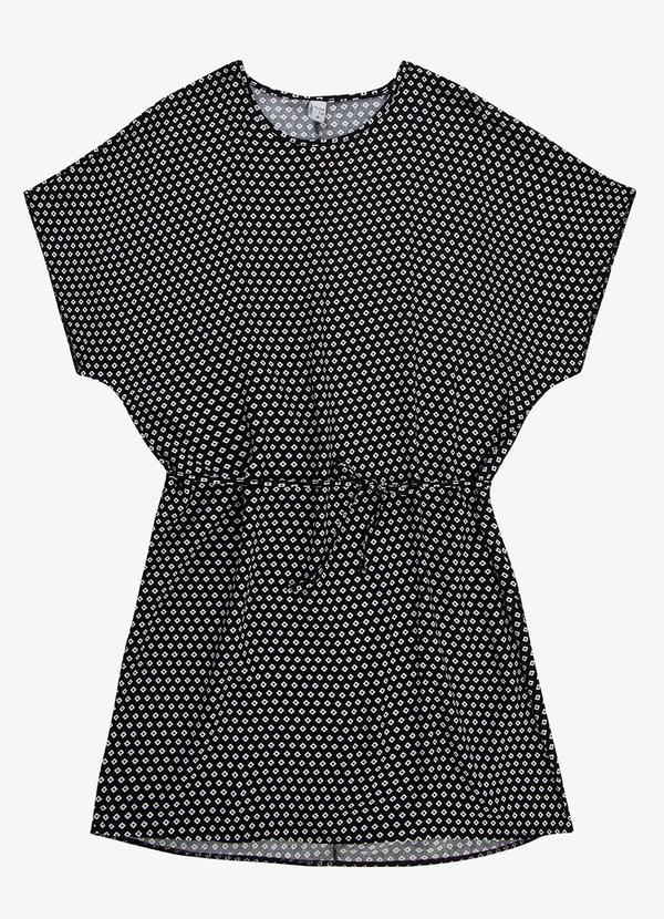 Infinita Cor - Vestido Feminino Estampado Preto
