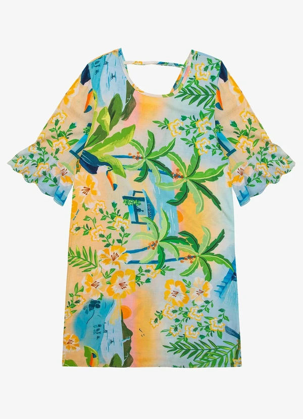 Infinita Cor - Vestido Feminino Estampado Infinita Cor Rosa 1