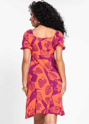 Rovitex - Vestido Feminino Estampado Laranja - ROVITEX
