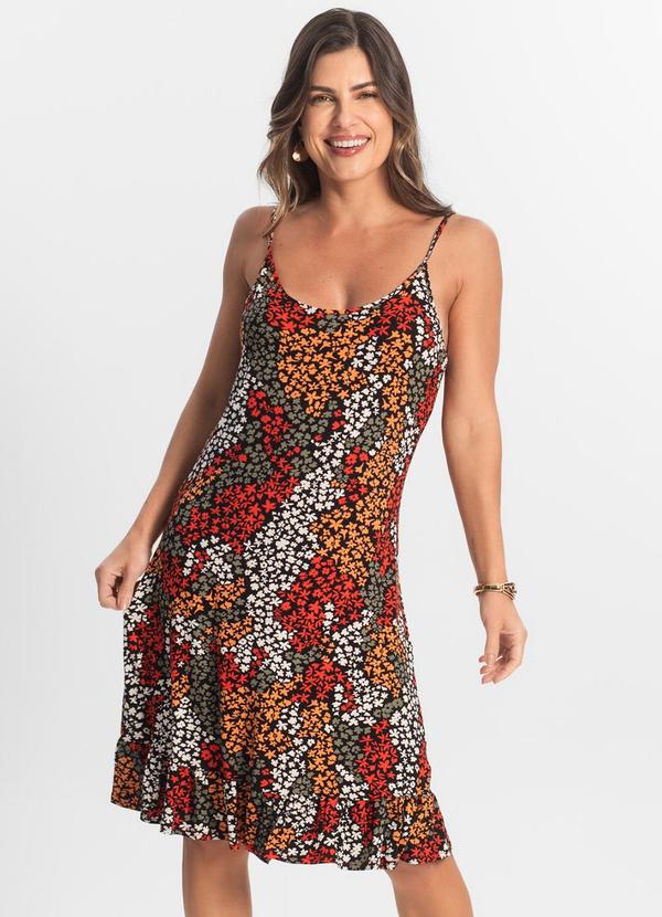 Select - Vestido Feminino Estampado Laranja