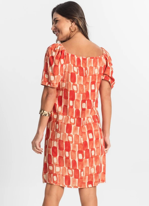 Select - Vestido Feminino Estampado Laranja 2