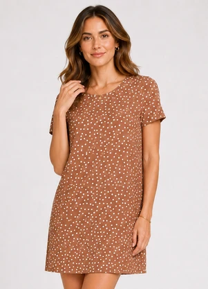 Select - Vestido Feminino Estampado Marrom - SELECT
