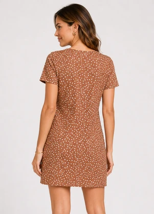 Select - Vestido Feminino Estampado Marrom - SELECT