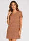Select - Vestido Feminino Estampado Azul - variação: Marrom