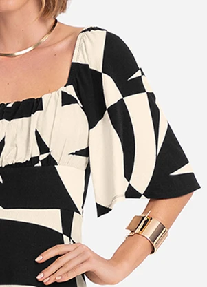 Endless - Vestido Feminino Estampado Preto - ENDLESS