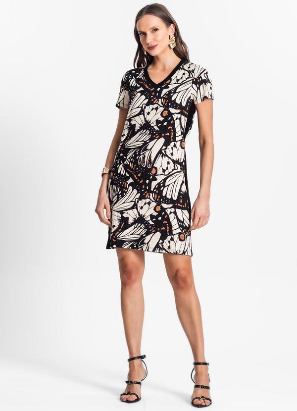 Rovitex - Vestido Feminino Estampado Preto 3