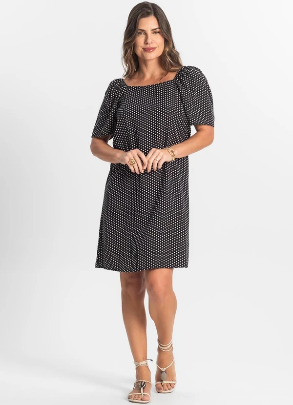 Select - Vestido Feminino Estampado Preto 3
