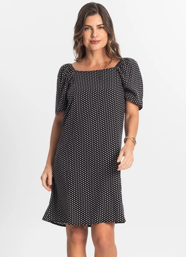 Select - Vestido Feminino Estampado Preto 4