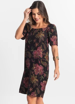 Select - Vestido Feminino Estampado Preto - SELECT