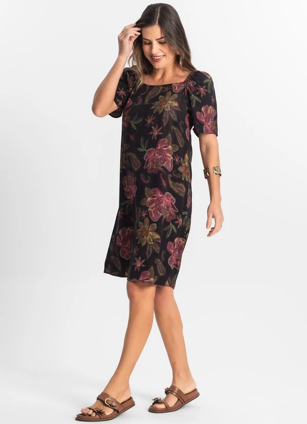 Select - Vestido Feminino Estampado Preto 3
