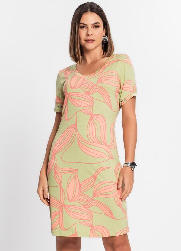 Rovitex - Vestido Feminino Estampado Verde