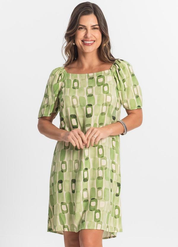Select - Vestido Feminino Estampado Verde