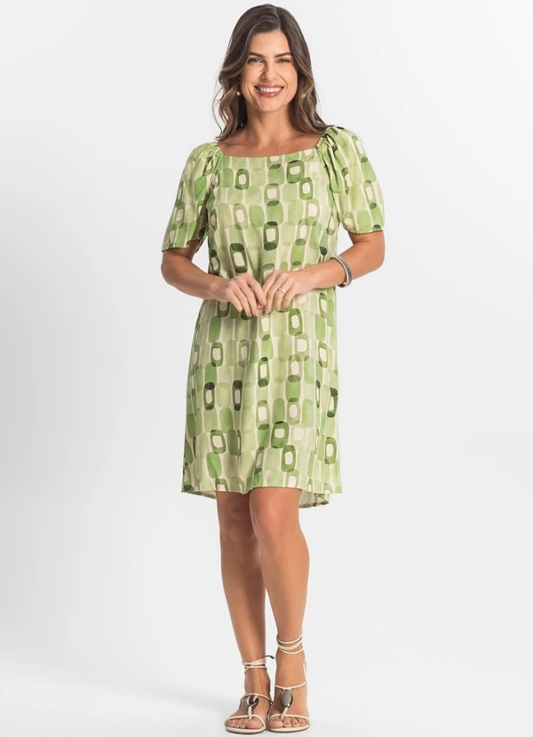 Select - Vestido Feminino Estampado Verde 3