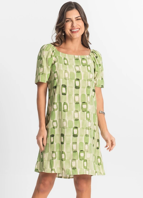Select - Vestido Feminino Estampado Verde 4