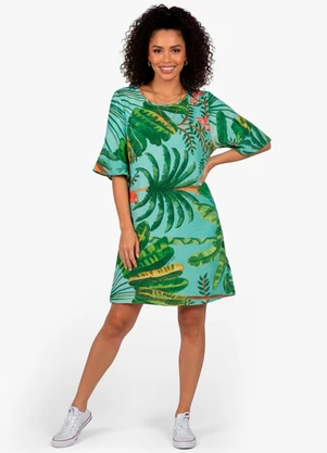 Infinita Cor - Vestido Feminino Estampado Verde - INFINITA COR