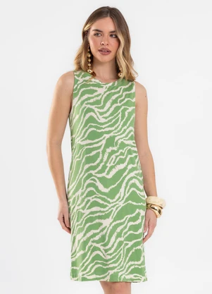 Rovitex - Vestido Feminino Estampado Viscotorcion Verde - ROVITEX
