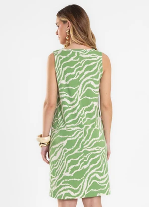 Rovitex - Vestido Feminino Estampado Viscotorcion Verde - ROVITEX
